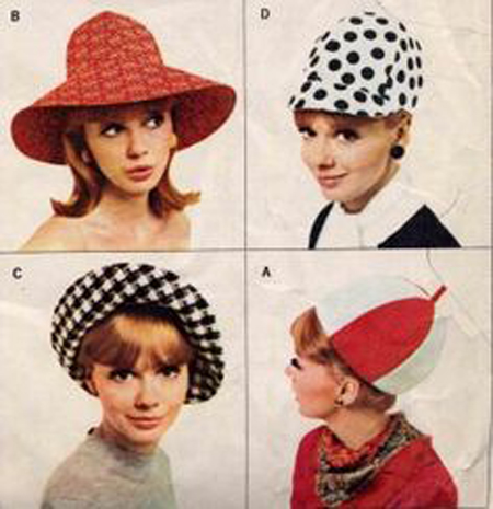 60's style women's hats