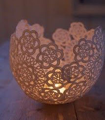 doily tea light holder