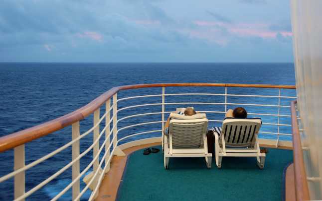 retired couple enjoying cruise vacation