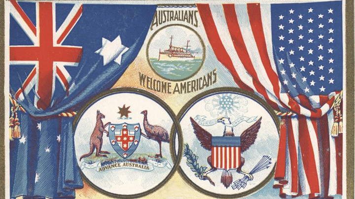 Postcard-Australians_welcome_Americans