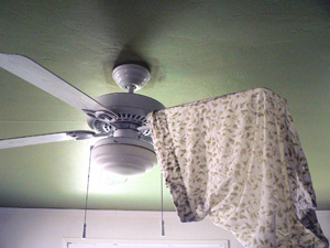 ceiling fan with pillowcase