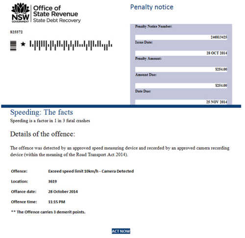 fake speeding ticket email