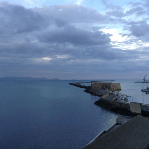 Crete balcony view