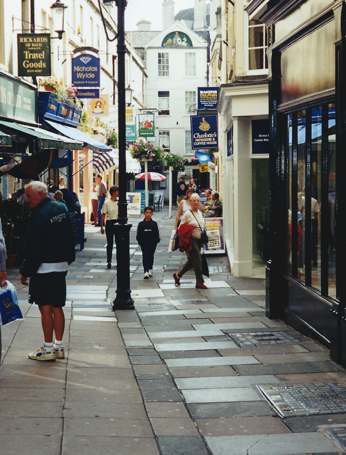 An original, narrow Bath street