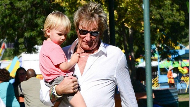 Rod Stewart with his youngest son Aiden. 