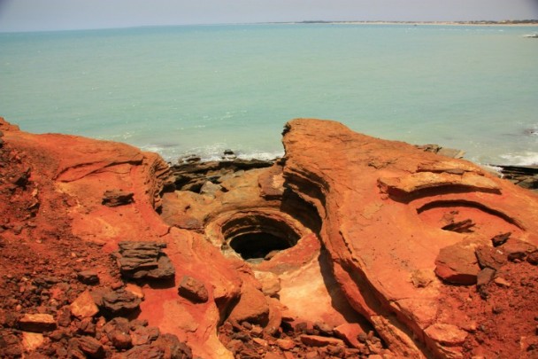 There are rock pools dotted all around the area. 