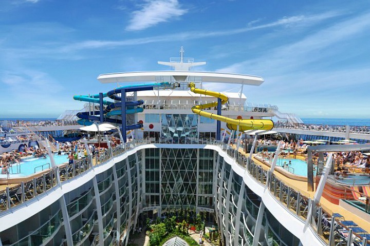 Take a ride on the waterslides.