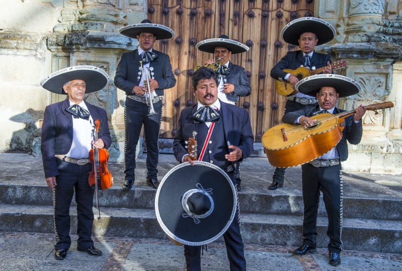 A mariachi band performs at the annual Day of the Dead. 