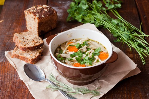 Fight that cold with a big bowl of chicken soup. 