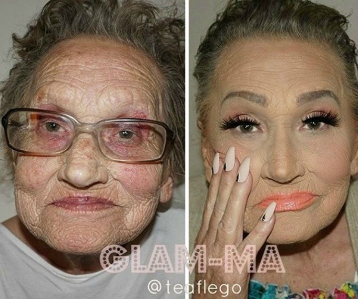 Before and after shots of 80-year-old grandma, Livia