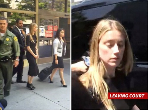 The actress was pictured leaving court. Photo: TMZ