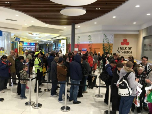 Customers queued for hours before the doors opened. Photo: Perth Aldi fans Facebook 