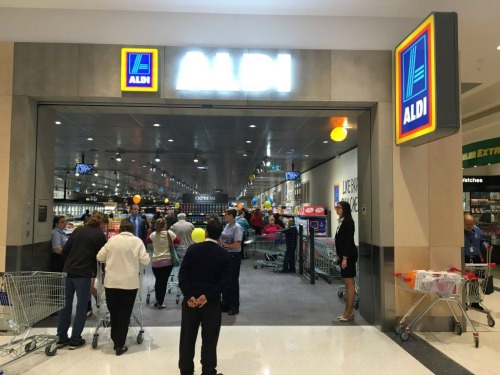 Security was on hand to keep any rowdy customers in check. Photo: Perth Aldi Fans Facebook