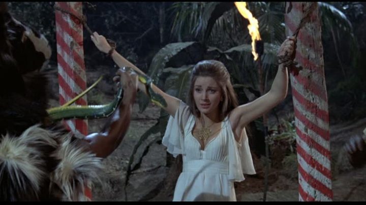 Jane Seymour is the damsel in distress in Live and Let Die.