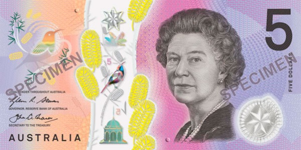 The front of the new note. 