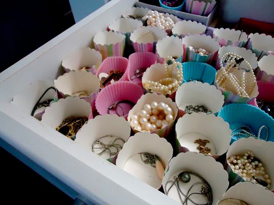 Use silicone or cardboard patty pans and store each piece of jewellery individually. Photo courtesy Margaret Woodberry.