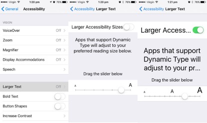 Here's how you can increase the size of the text on your Apple device.