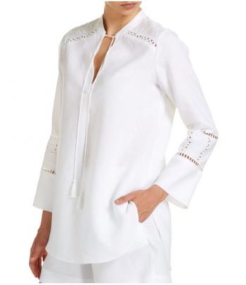 100 per cent linen blouses are perfect for the summer heat.