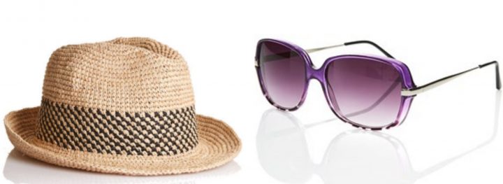 Hats and sunnies help shield you from the sun.