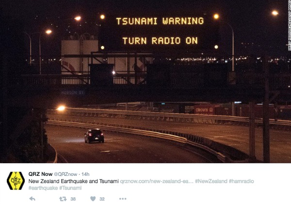 Authorities issued a tsunami warning. 