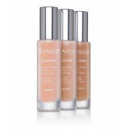 Thalgo Silicium Anti-Ageing Foundation 30ml. Colours from left to right: Opale, Natural or Ombre