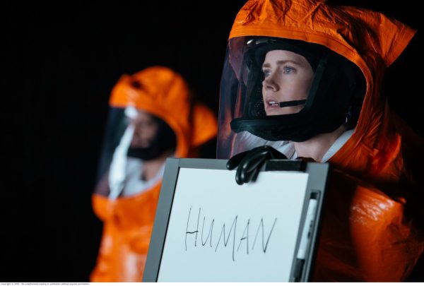 Amy Adams plays linguist Dr Louise Banks in the film Arrival. 