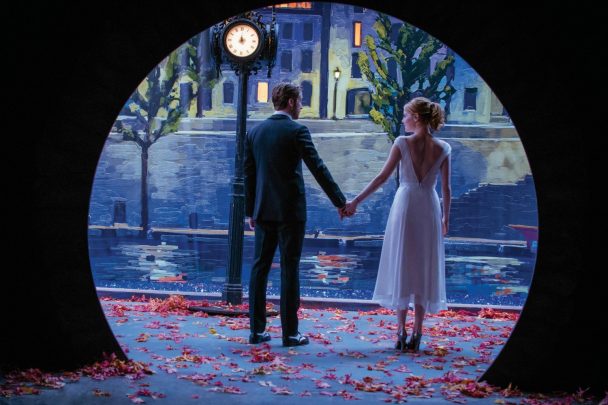 Sebastian (Ryan Gosling) and Mia (Emma Stone) in a scene from La La Land.