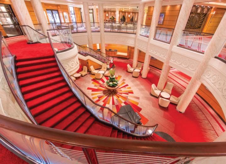 The Atrium of the newly refurbished Queen Mary 2