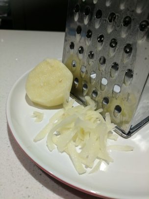 Make your own hash browns with grated potato.