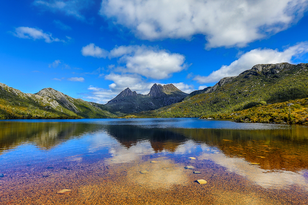 View of Cradle mountain in Tasmania