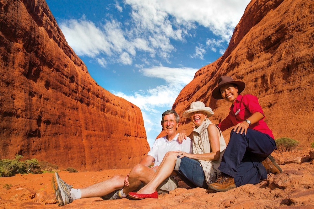 Happy travellers in the Red Centre