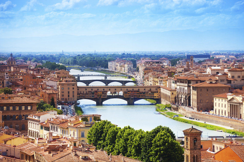 Arno river and Ponte Vecchio