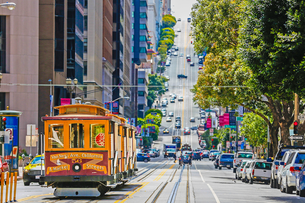 The historic cable car in San Francisco