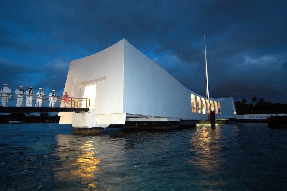 The USS Arizona Memorial, at Pearl Harbor in Honolulu