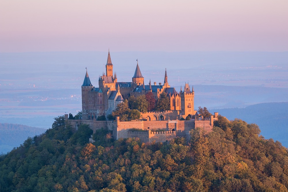 Hohenzollern Castle is perched high in the Swabian Alps