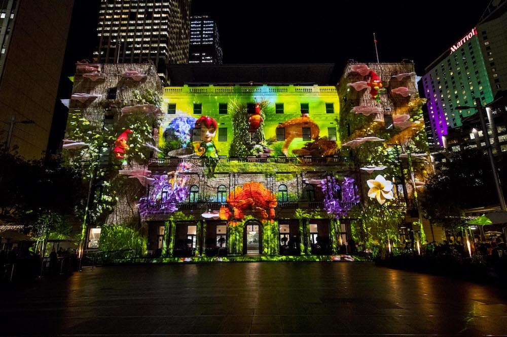 Hidden stories were projected onto Customs House in 2016. Image: James Horan / Destination NSW