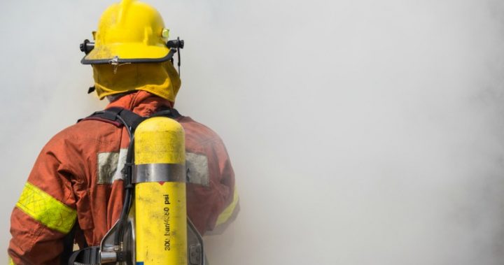 12.7 firefighter firefighter in thick smoke