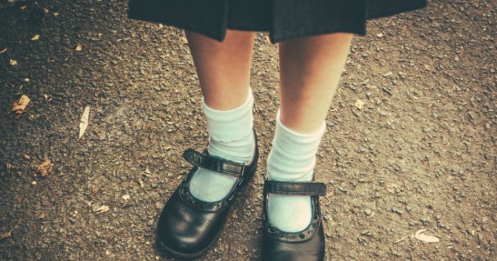 19.7 girl shoes Little girl in school shoes