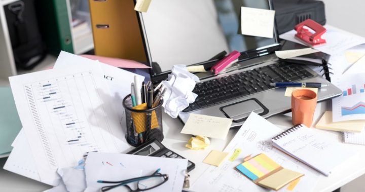 cluttered desk