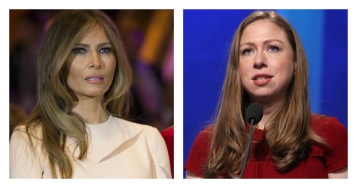melania and chelsea First lady Melania Trump and former first daughter Chelsea Clinton.