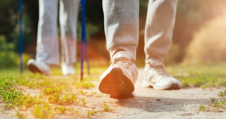walking exercise couple's feet walking