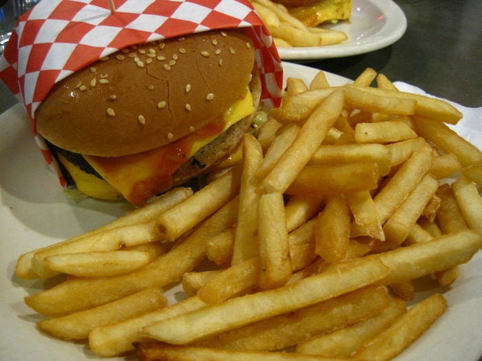 hamburger and fries