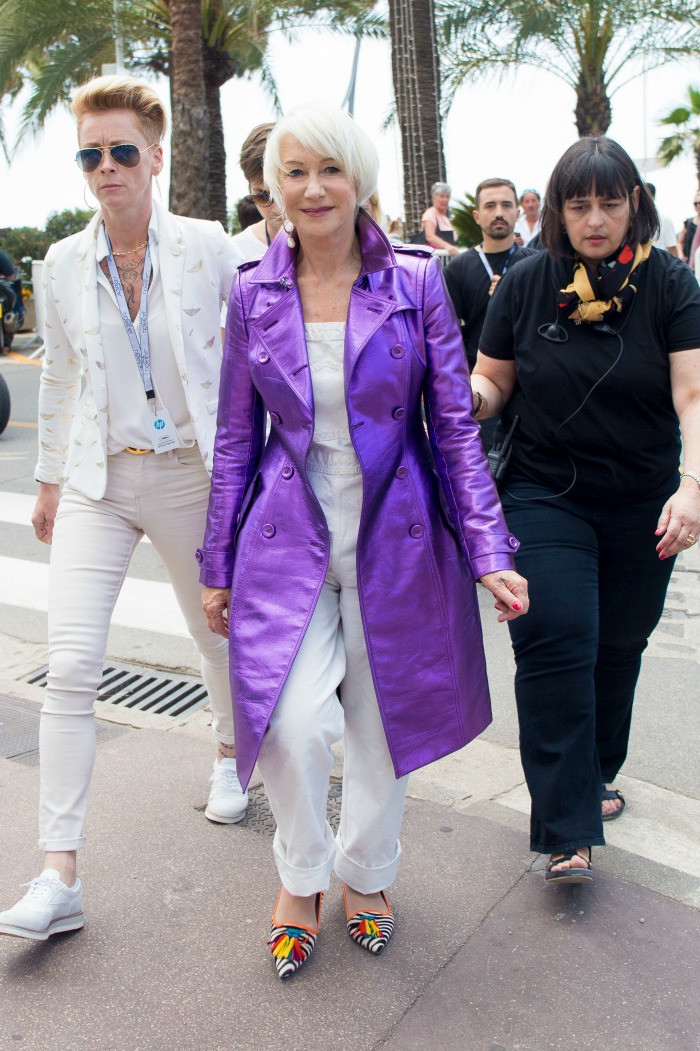 Helen rocked a purple jacket and funky flats at another Cannes event. 