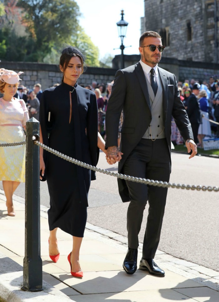 Victoria and David Beckham at the royal wedding