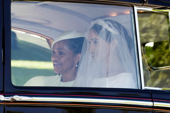 Meghan and her mother Doria on their way to the chapel. 