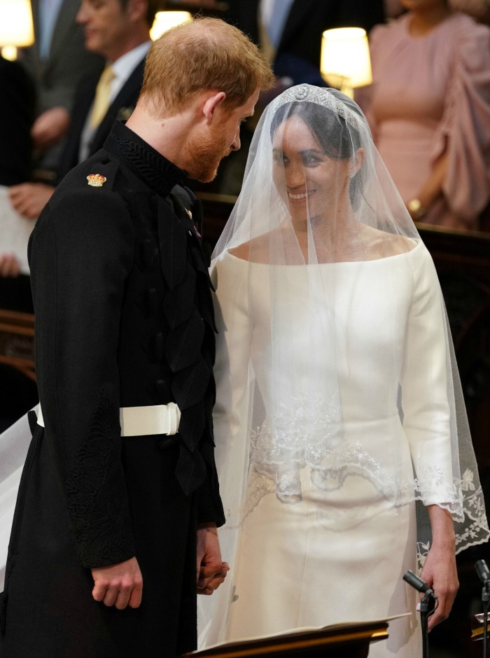 Prince Harry and Meghan Markle in St George's Chapel. 