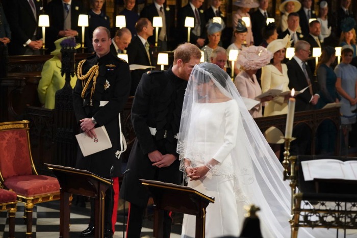 Bride Meghan stunned on her wedding day. Source: Getty.