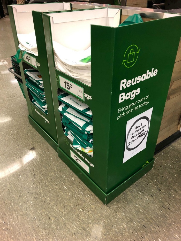 Customers must now bring their own bags or purchase them in store.