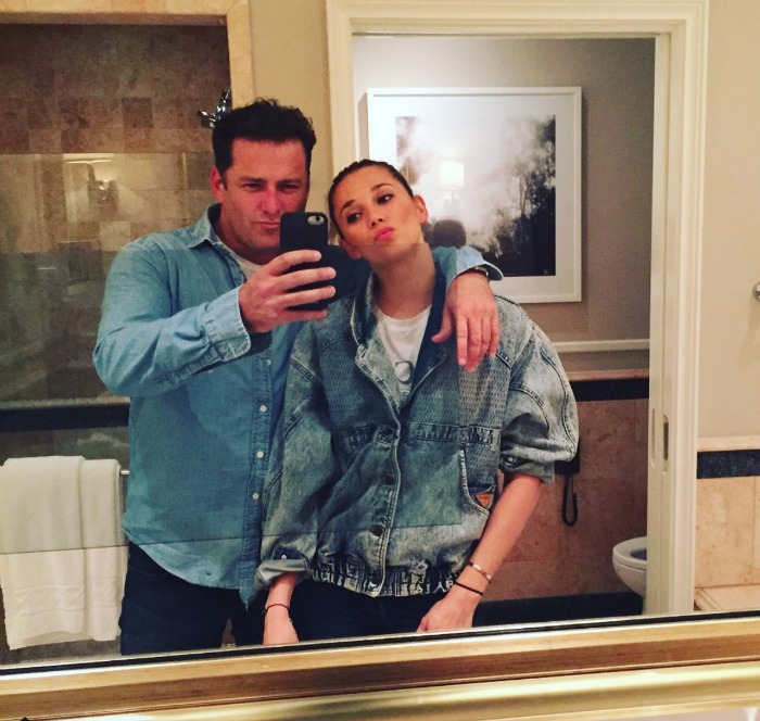 Karl and Jasmine wore matching denim for the sweet photo. Source: Instagram/karlstefanovic_.