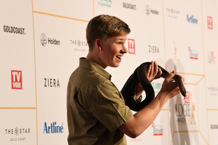 Robert Irwin took along a snake to the Logie Awards. Source: Getty.